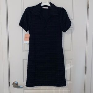 Short Sleeved Polo Dress With Ruffled Layers